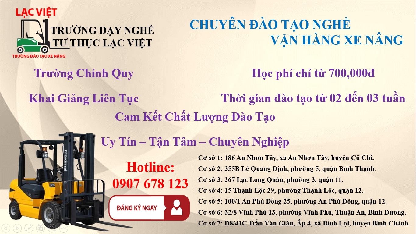 HỌC LÁI XE NÂNG VÀ NHỮNG THẮC MẮC